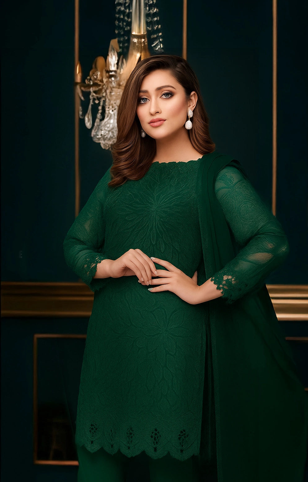 Emerald Green Dream Embroidered Luxurious Lawn Suit