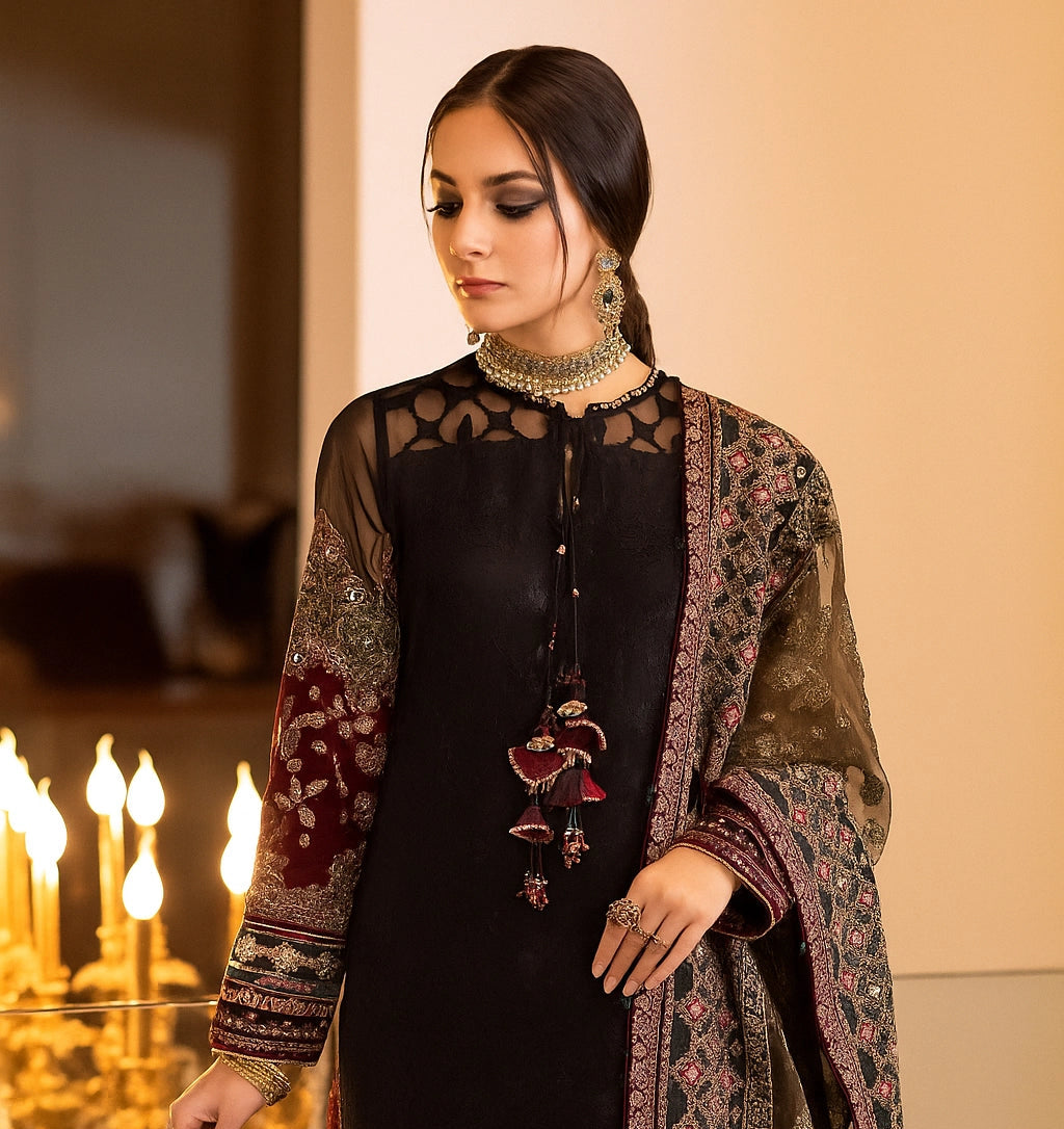 Royal Noir Embroidered Luxurious Lawn Suit