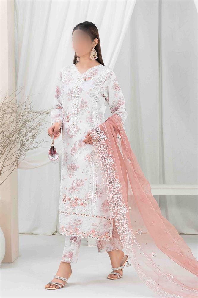 Jasmine Elegance Floral Embroidered Luxurious Lawn