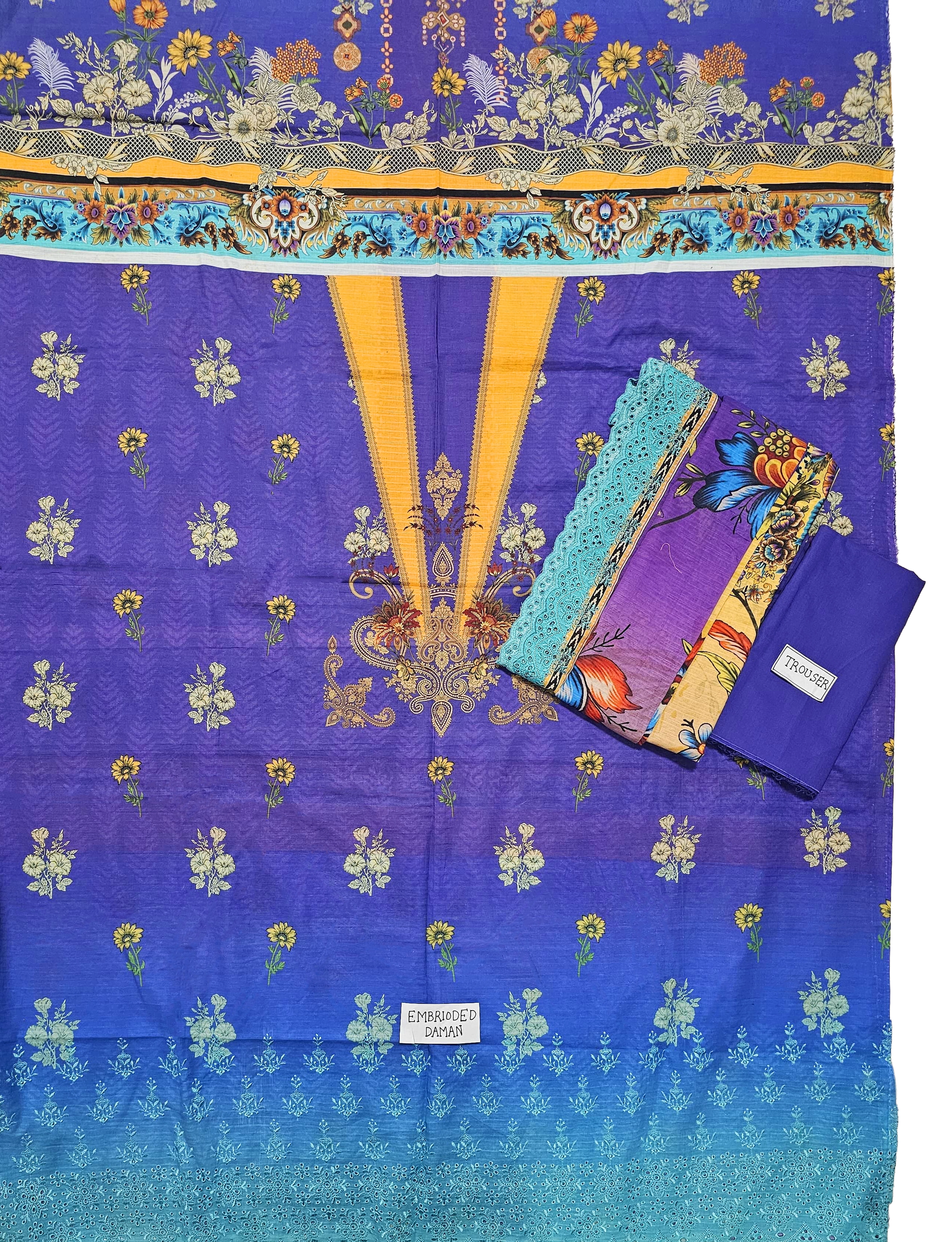 Midnight Blossom Limited Edition Embroidered Lawn