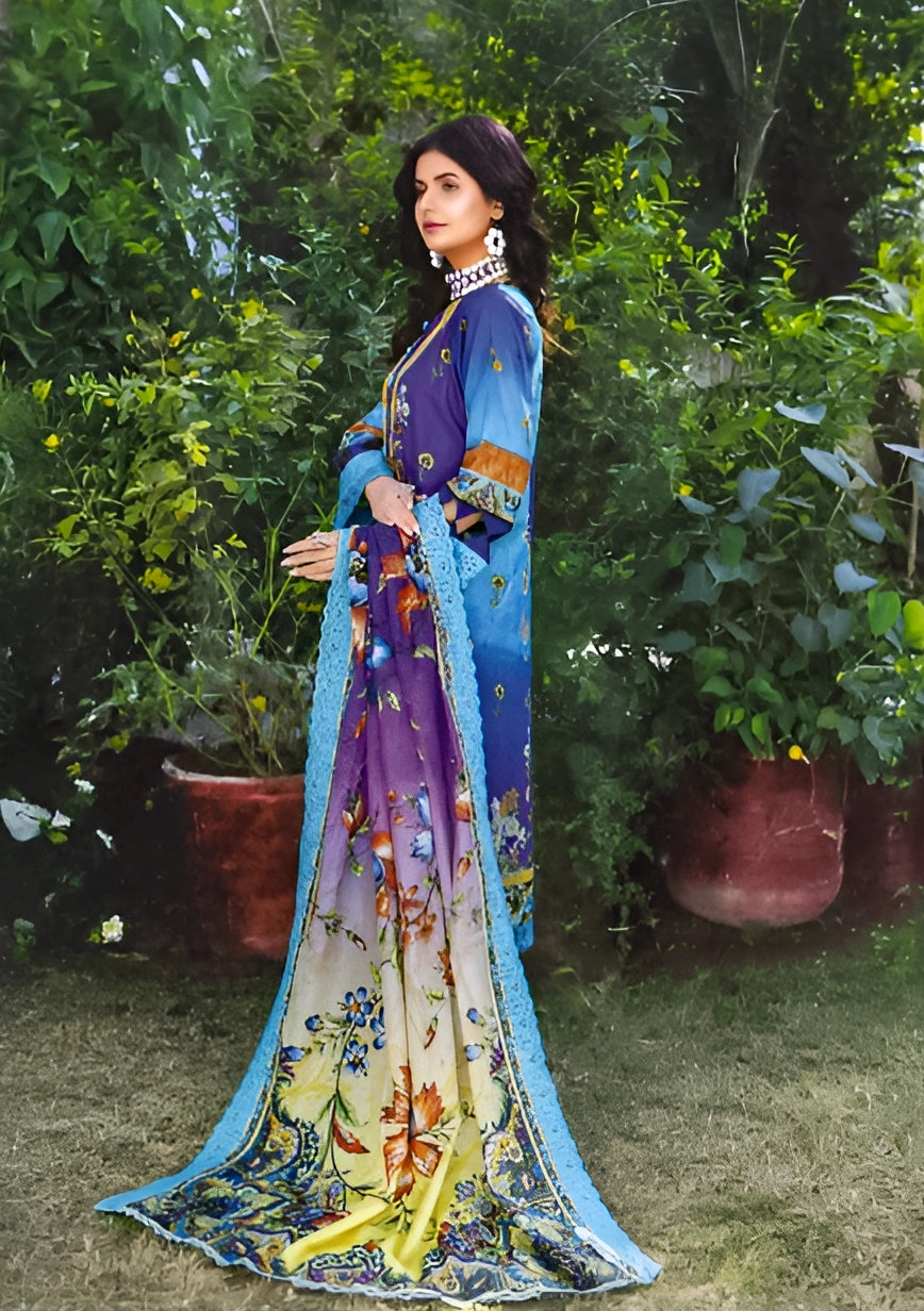 Midnight Blossom Limited Edition Embroidered Lawn