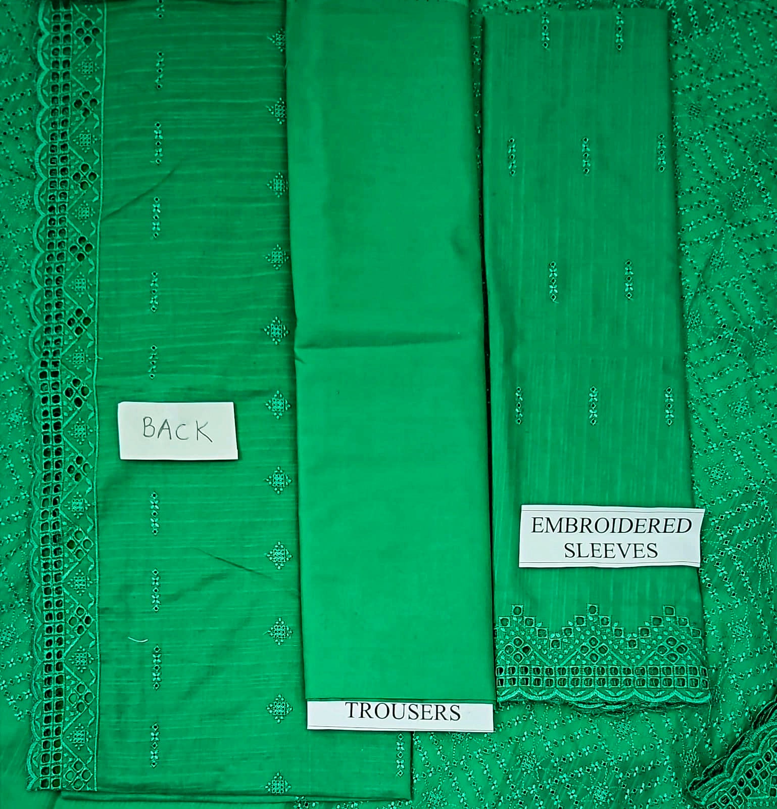 Green Chikankari Embroidered Lawn Suit with Dupatta & Trouser