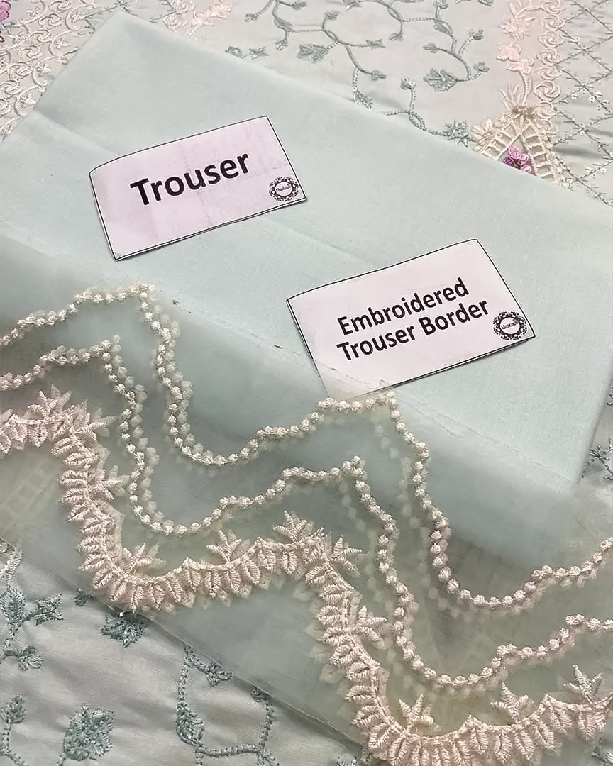 Mint Blue & Lilac Embroidered Premium Lawn Suit