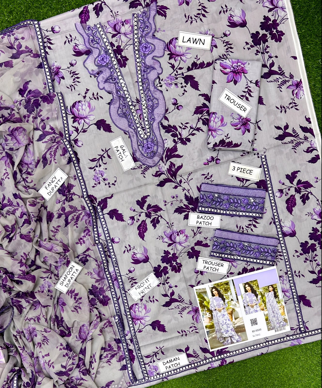 Lavender Mist – 3-Piece Stitched Lawn Suit