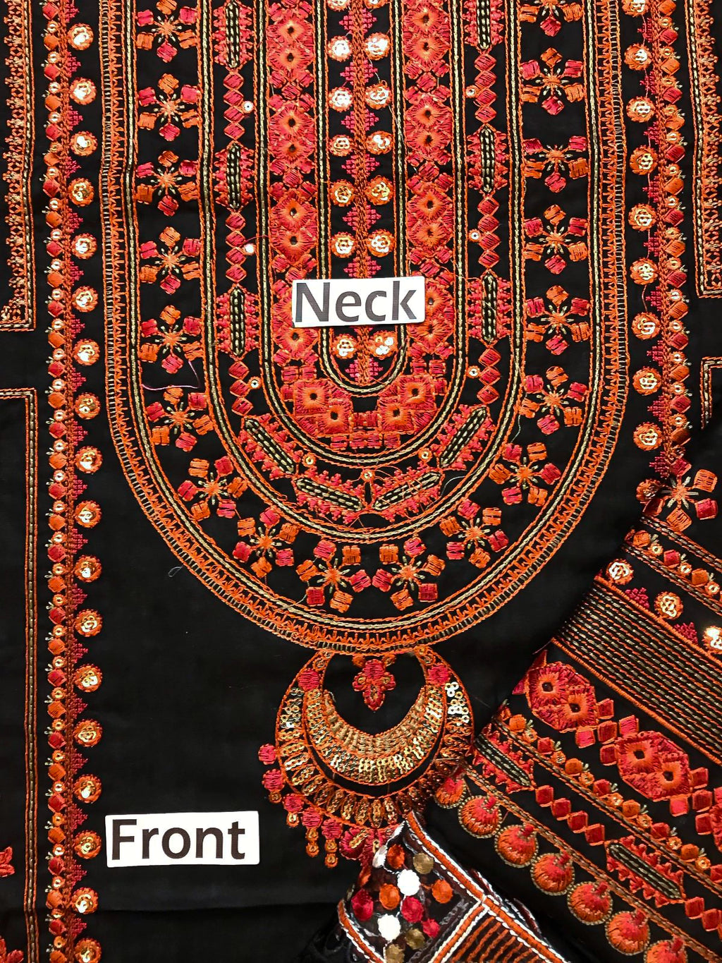 Midnight Ember Luxurious Embroidered Lawn