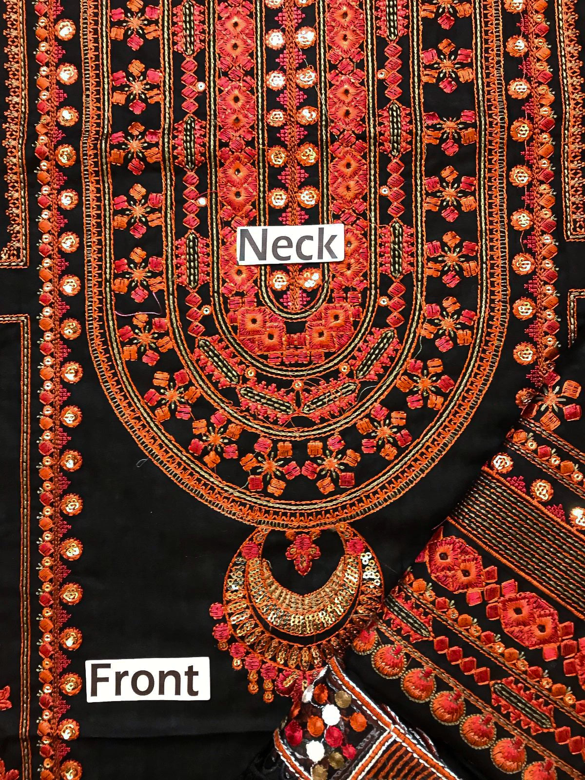 Midnight Ember Luxurious Embroidered Lawn