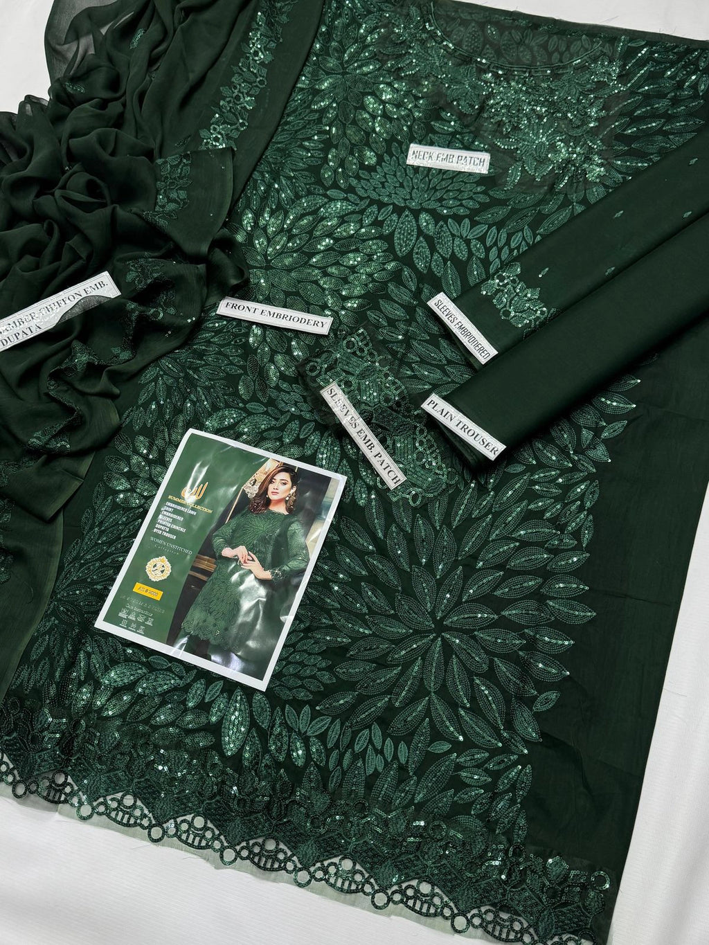 Emerald Green Dream Embroidered Luxurious Lawn Suit
