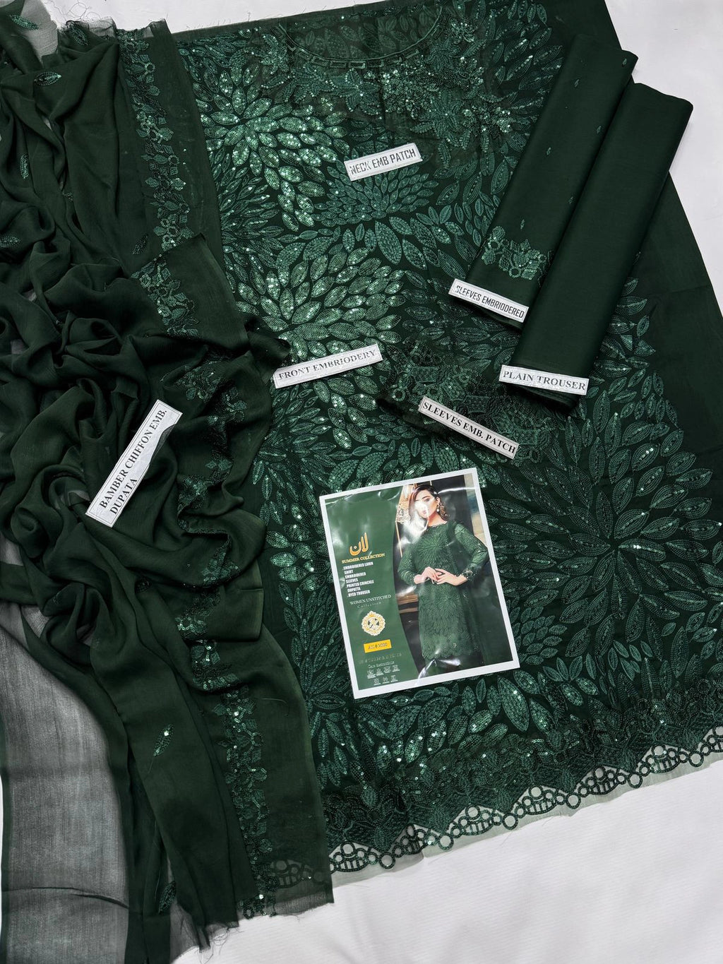 Emerald Green Dream Embroidered Luxurious Lawn Suit