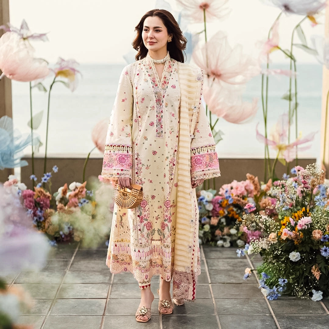 Rosette Whisper Embroidered Luxurious Lawn