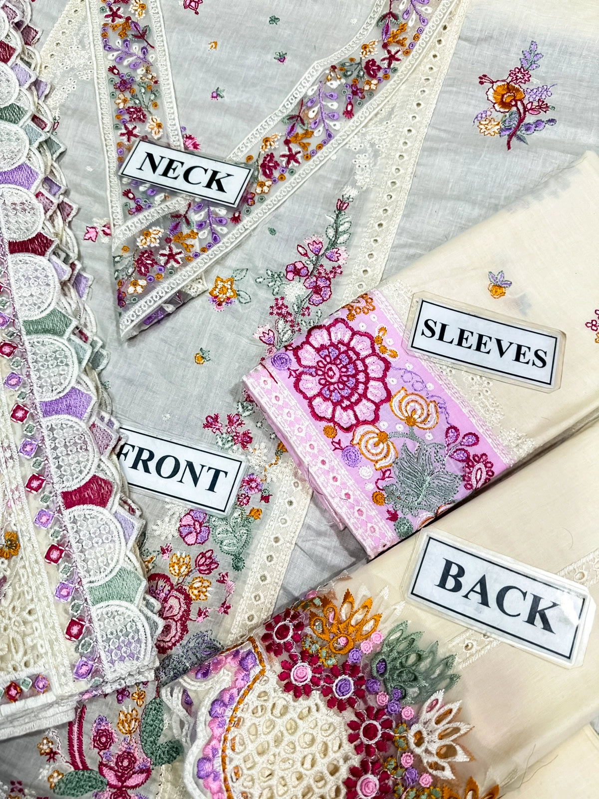 Rosette Whisper Embroidered Luxurious Lawn