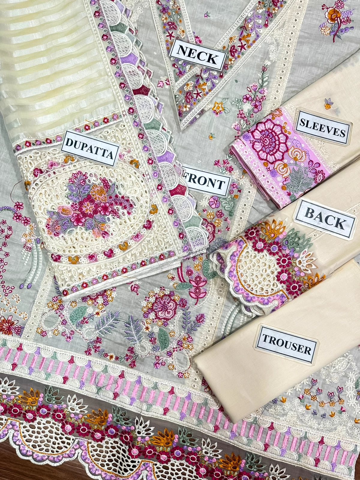 Rosette Whisper Embroidered Luxurious Lawn