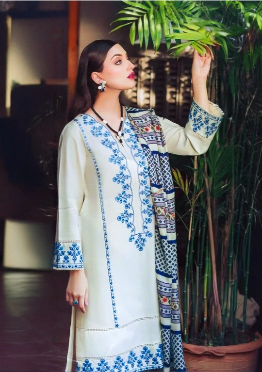 Azure Bloom Luxurious Designer Lawn